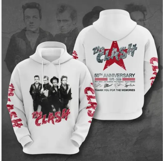 Discover The Clash 50th Anniversary 1976-2026 3D Hoodie