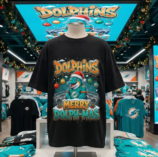 Discover Dolphins Miami Football Team T-Shirt Christmas Holiday Gift