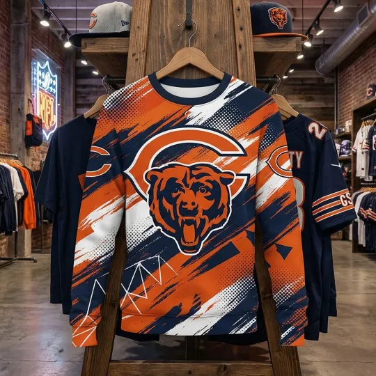 Discover Bearss Team Chicago Football Sweatshirt for Fans, Unisex 3D Sweater
