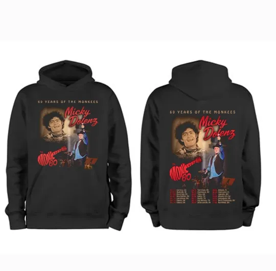 Discover Micky Dolenz - 60 Years of The Monkees Tour 2026 Hoodie/ T shirt 2 side