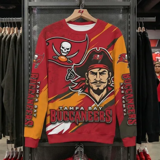 Tampa Bay Buccaneers 3D Football Team Sweatshirt