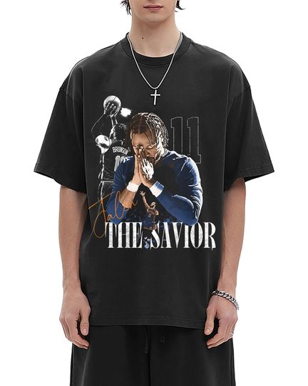 Discover Jalen Brunson "The Savior" T-Shirt, Vintage Knicks Tee