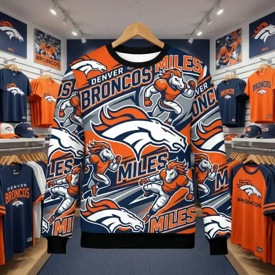 Discover Broncoss Denver Football Team Sweatshirt Unisex 3D Sweater Gift for Fans