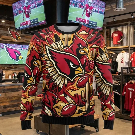 Discover Cardinals Arizonna Football Team Sweatshirt Unisex 3D Sweater Gift for Fans