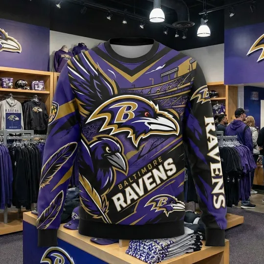 Baltimore Ravens Football Team Sweatshirt Men Women 3D Sweater