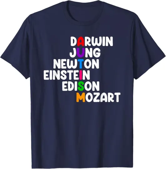 Discover Autism Darwin Jung Newton Einstein Edison T-Shirt