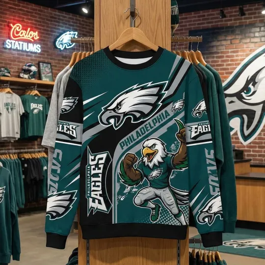 Discover Philadelphia Football Team 3D Sweater for Eagless Fans, Unisex Sweatshirt