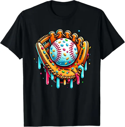 Discover Ice Cream Drip Baseball Stuff Baseball T-Shirt
