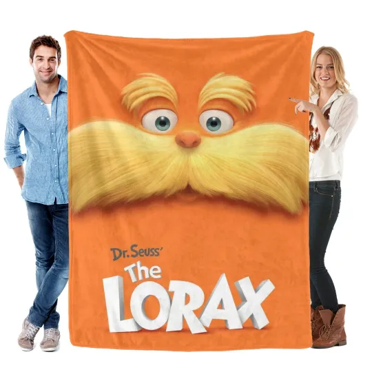 The Lorax Fleece Blanket for Bed, Sofa, and Couch, Cozy Lightweight Throw, Birthday Gift