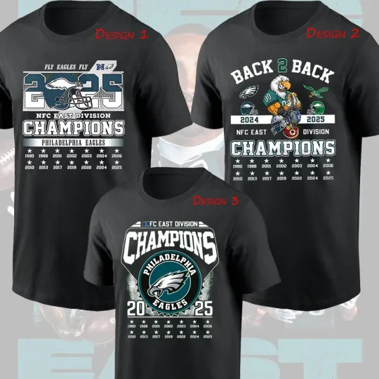 Discover Philadelphia Eagles Back To Back 2025 NFC East Division Champions FREESHIP Fans