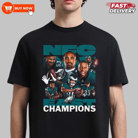 Discover Philadelphia Eagles NFC East Champion Football TShirt - Full Colors, Full Size