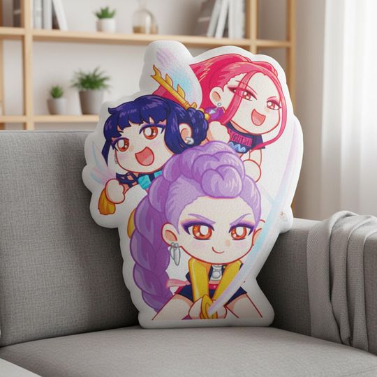 Discover Rumi Mira Zoey Plush Pillow, Cute Chibi Huntrix Pillow, K-pop Demon Hunter Plush, Kpop Demon Hunters Pillow, K-Pop Demon Hunters Pillow Case