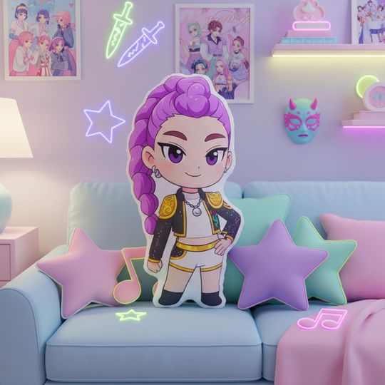 Discover Rumi Mira Zoey Plush Pillow, Cute Chibi Huntrix Pillow, K-pop Demon Hunter Plush, Kpop Demon Hunters Pillow, K-Pop Demon Hunters Pillow Case