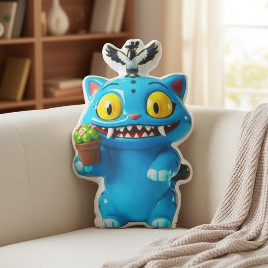 Discover Derpy Tiger Pillow, Cute Huntrix Pillow, Derpy Tiger Kpop Demon Hunters Plush, Kpop Demon Hunters Pillow, KPop Demon Hunters Pillow Case