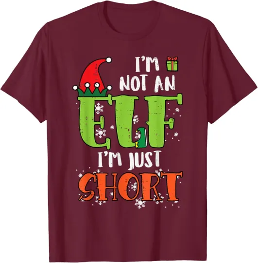 Discover I'm Not an Elf Just Short Funny Christmas Joke Gift T-Shirt