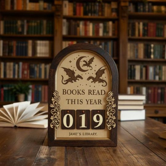 Discover Personalized Wooden Books Read Tracker, Bookworm Gift