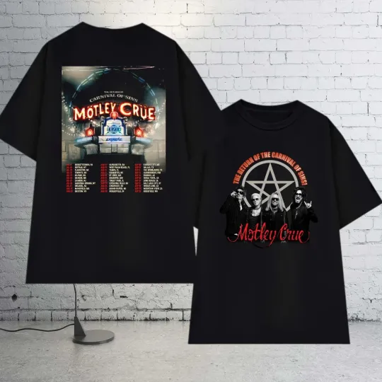 Discover Motley Crue Tour 2026 Shirt, Motley Crue Carnival of Sins T-Shirt