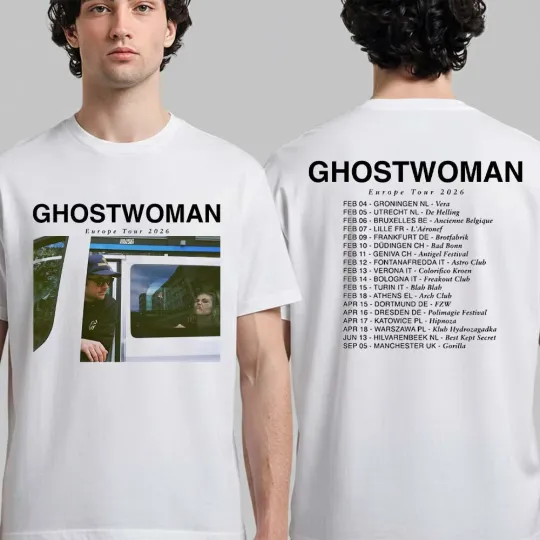 Discover Ghostwoman Europe Tour 2026 Schedule Dates Two Sided T-Shirt