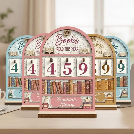 Discover Custom Vintage Book Tracker,Books Read Tracker,Books Read This Year Counter,Book Lover,Library Reading Tracker,Reader Gift,Bookshelf Decor