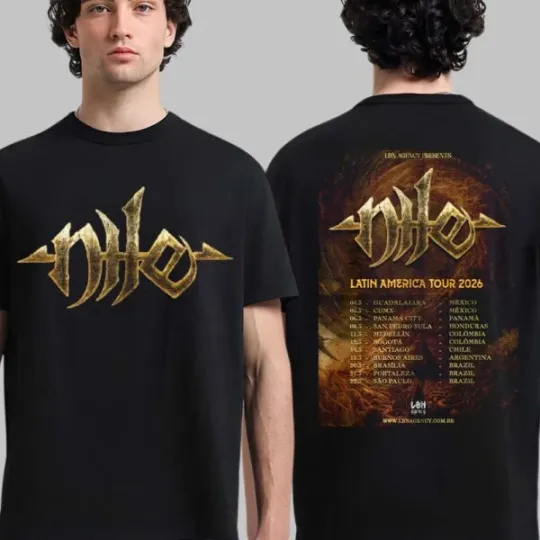 Discover Nile Latin America Tour 2026 Schedule Dates Two Sided T-Shirt