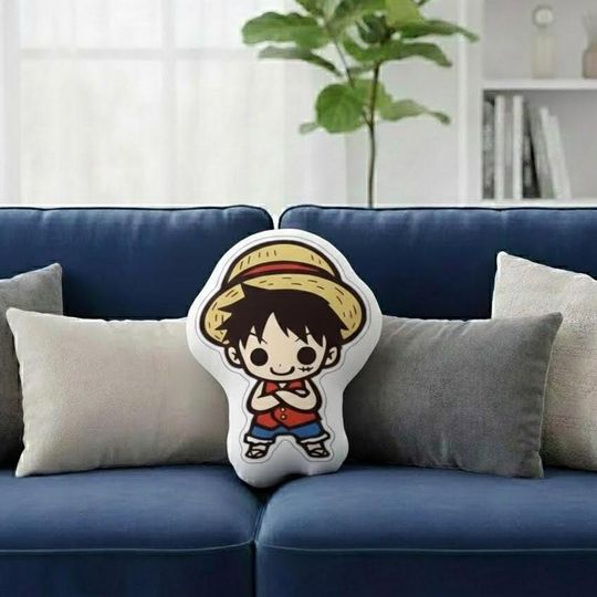 Discover Cute Chibi Character Pillow, Cartoon Style Decorative Cushion, Anime Inspired Pillow, Bedroom Sofa Decor Gift