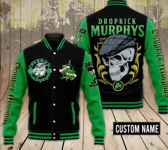 Discover Dropkick Murphys Shamrocks Personalized Baseball Jacket