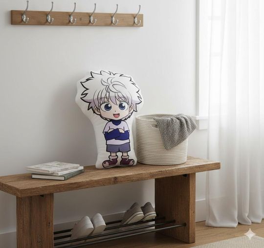 Killua Zoldyck Pillow, xHunter Anime Cushion, Killua Chibi Pillow