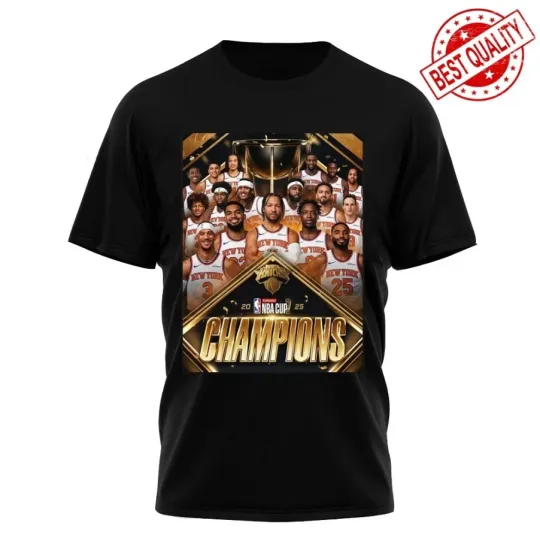 Discover New York Knick 2025 Nba Cup Champions T-Shirt