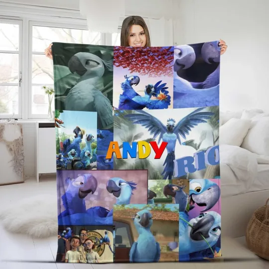 Discover Customized Rio Cartoon Fleece Blanket for Couch and Bed