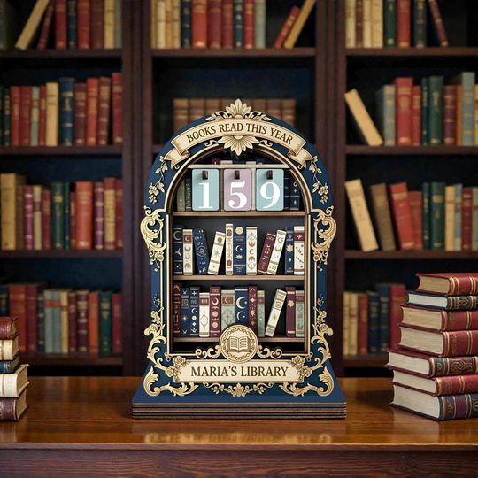 Discover Vintage Book Read Tracker, Personalized Book Lover Gift, Reading Tracker, Books Read This Year Counter, Reading Lover Gift, Library Decor