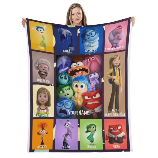 Discover Personalized Inside Out Plush Fleece Blanket for Birthday and Christmas Gifts