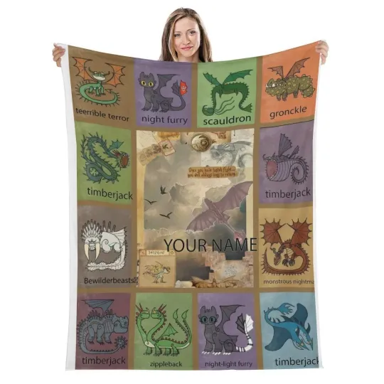 Discover Personalized Fleece Blanket - How to Train Your Dragon, Custom Bed Gift