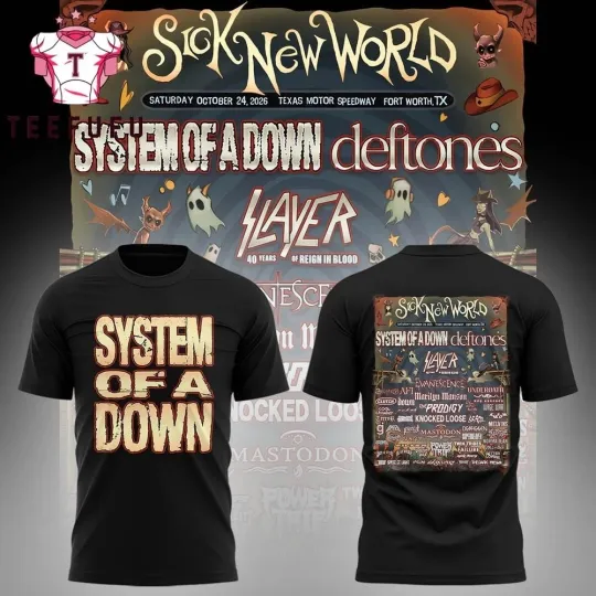 SYSTEM OF DOWN Tour 2026 Black T-Shirt
