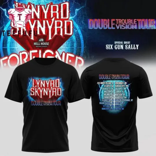 Discover Lynyrd Skynyrd Double Trouble Double Vision Tour 2026 T Shirt PP2787