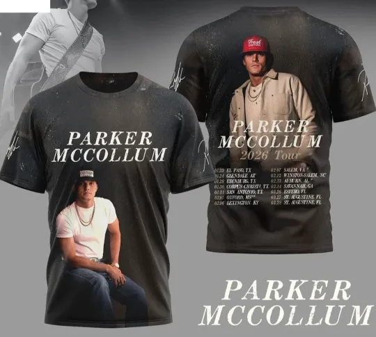 Discover P McCollum 2026 Tour Shirt Country Music Concert Dates 3D T-Shirt