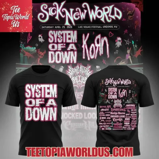 SYSTEM OF DOWN Tour 2026 Sick New World T-Shirt