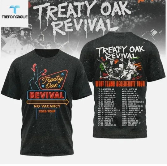 Discover Treaty Oak Revival 2026 West Texas Degenerate Tour Shirt 3D