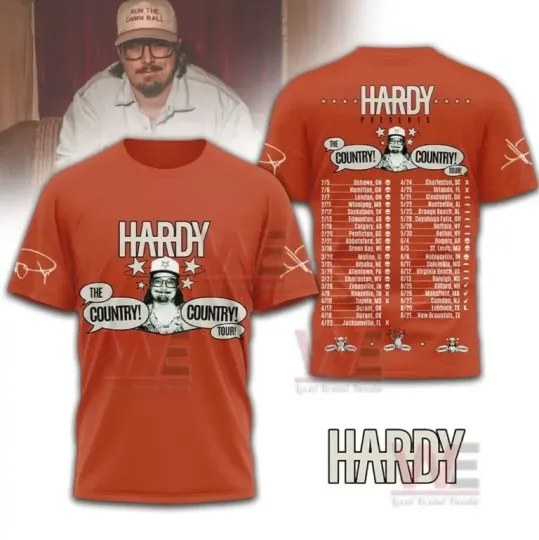 Discover Hardyy The Country Country Tour 2026 3D Shirt Unisex Fan Gift S-5XL