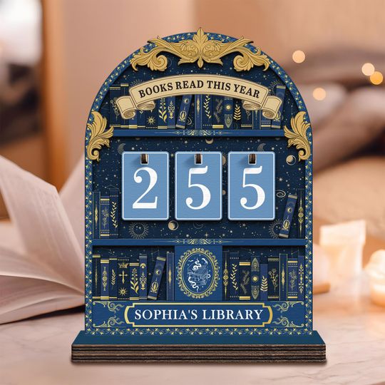 Vintage Book Read Tracker, Personalized Book Lover Gift, Books Read This Year Counter, Reading Lover Gift, Library Decor, Reader Gift