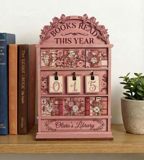 Discover Custom Books Read Tracker, Personalized Reading Tracker Plaque, Cozy Book Nook Gift, Reading Challenge