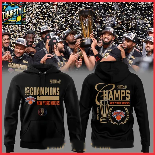 Discover New York Knicks 2025 Basketball Cup Champions Hoodie