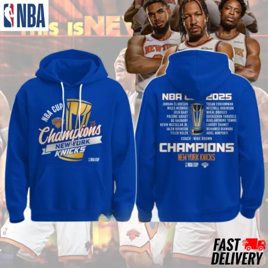Discover NY Knicks 2025 Basketball Cup Champions Hoodie for Fans