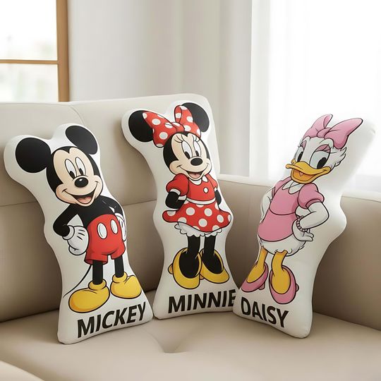 Discover Custom Name Mickey and Friends Plush Pillow, All Characters Disney Pillow, Disney Pillow Birthday Gift, Home Sofa Decoration