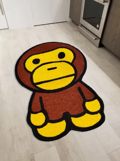 A Bathing Ape Bape Baby Milo Floor Mat Washable Area Rug Wool Carpet for Living Room