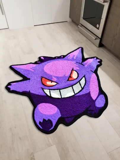 Gengar Japanese Anime Cartoon Floor Mat Rug for Living Room