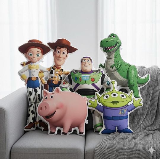 Discover Toy Story Character Pillow Set, Cute Cartoon Woody Jessie Space Ranger Plush Cushion, Kids Room Decor, Birthday Gift, Gift For Her