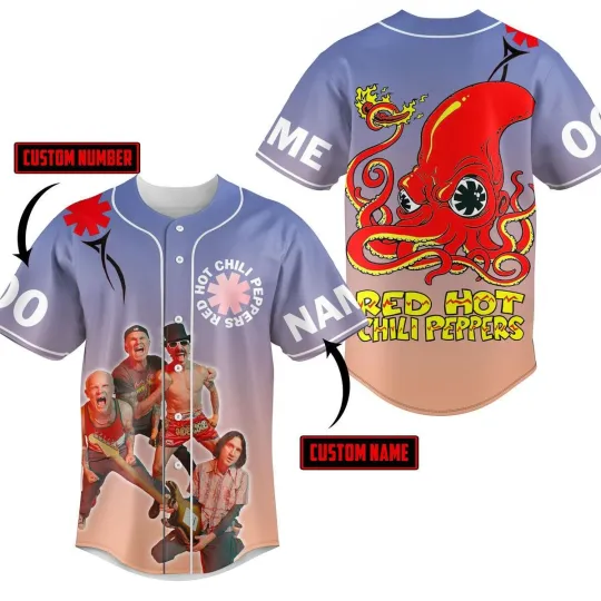 Discover Personalized Red Hot Chili Peppers Baseball Jersey Shirt For Fans Men Women