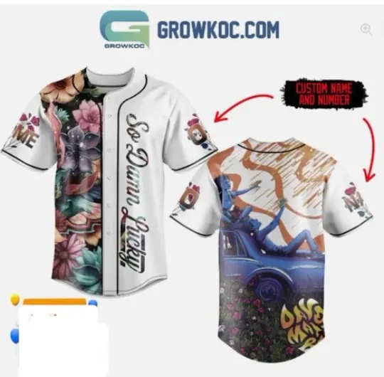 Dave Matthews Band So Damn Lucky baseball jersey  new 3d gift