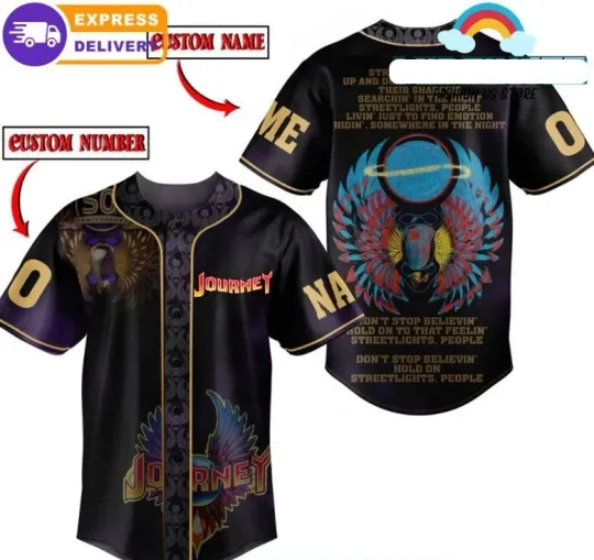 Discover Journey Band Dont Stop Believin Custom Name Baseball Jersey