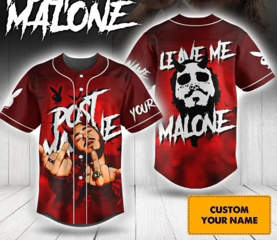 Discover Post Malone Leave Me Alone Personalized Baseball Jersey